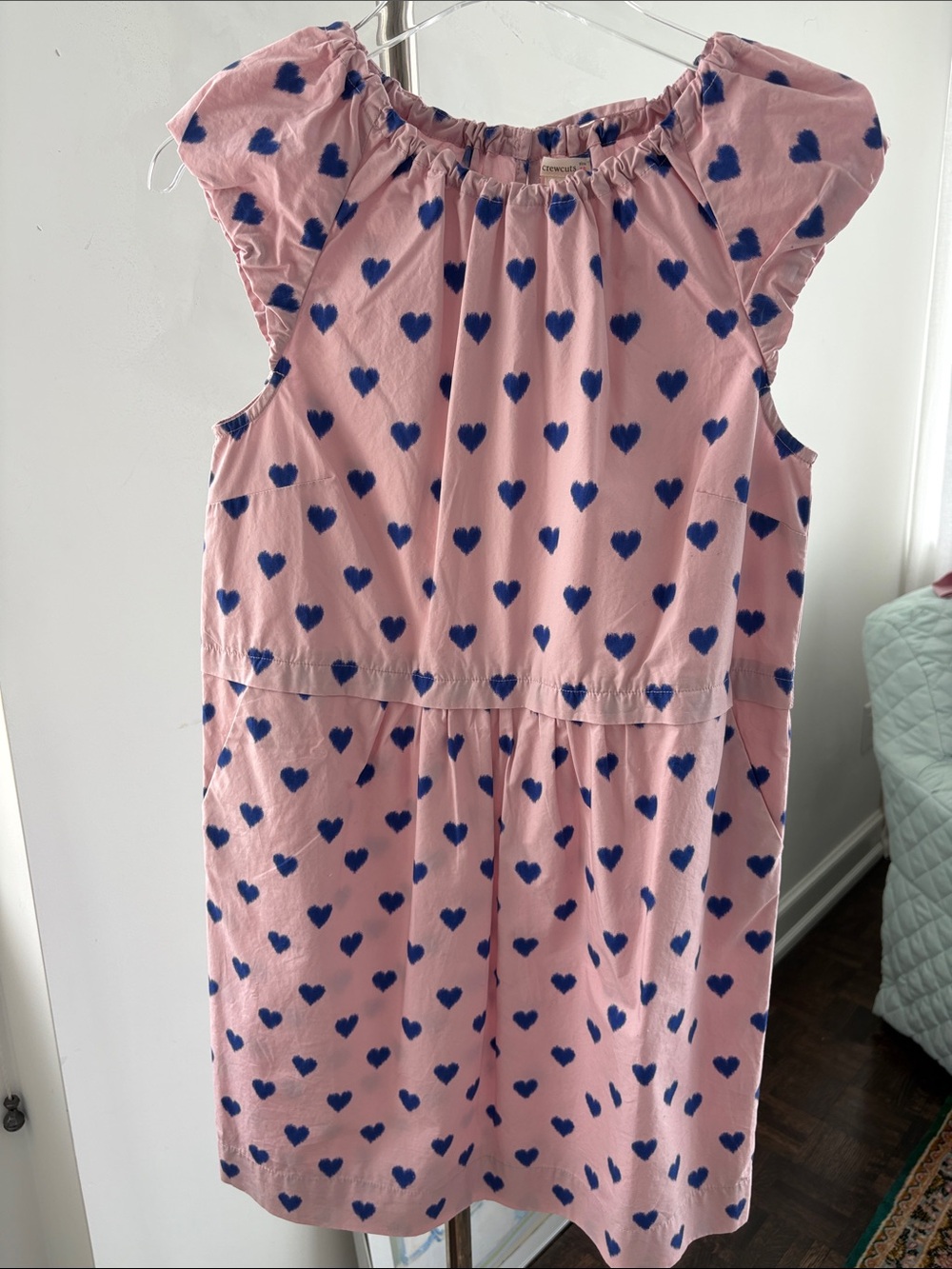 Crewcuts Pink Cotton Heart Print Dress NWT
